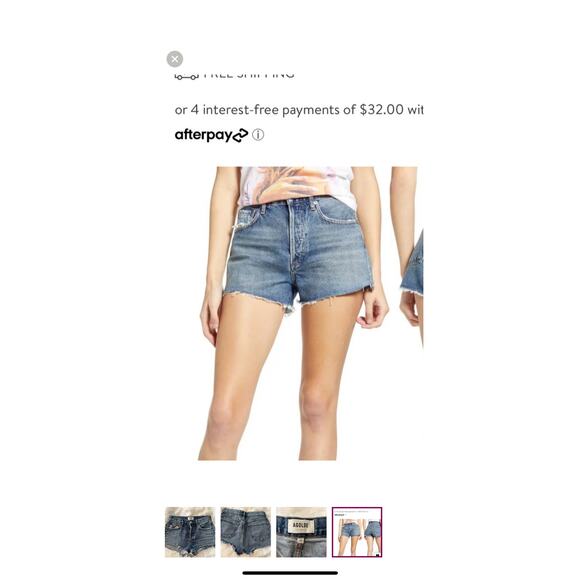 Agolde Parker Vintage Cutoff Shorts in low key Size 26 5 button fly denim - Picture 3 of 13